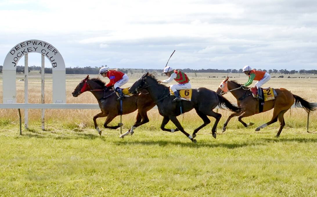 Anniversary races: The Deepwater Jockey Club will celebrate 150 years of racing this Saturday. This photo is of last year's race five finish, with Border Flight first, Centauraine second and Henny's Intrigue third. PHOTO: Tony Grant.