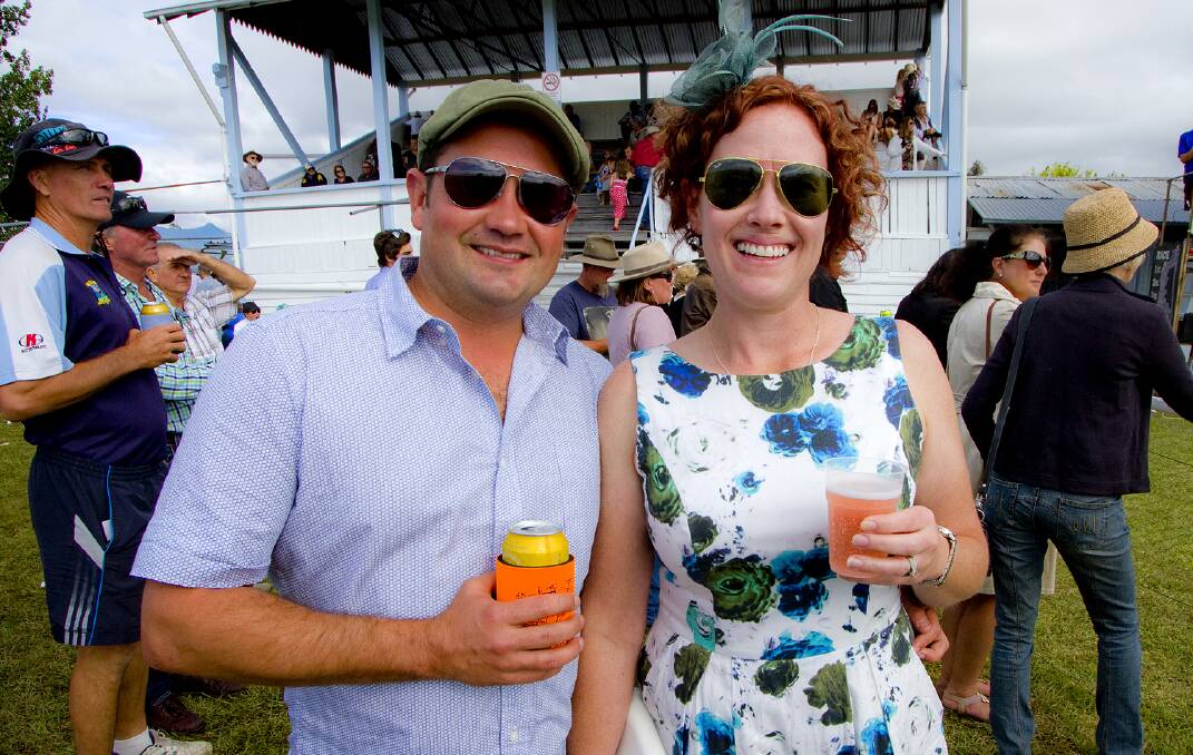 BIG DAY OUT AT THE RACES: Justin and Carly Smith drove from Narrabari to enjoy the great atmosphere at the 2016 Deepwater races. 