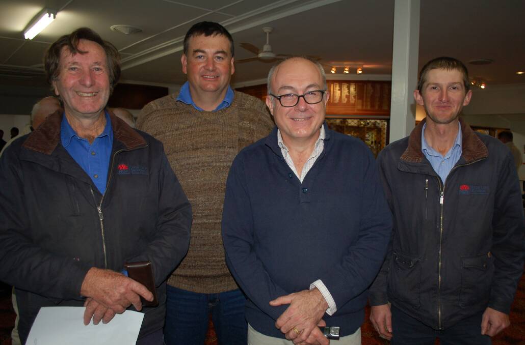 The LLS Team: Geoff Green, Simon Quilty, Brent McLeod and Jason Siddell recently spoke to hundreds of farmers across the Northern Tablelands about beef and sheep meat markets, biosecurity planning and Johne's disease.