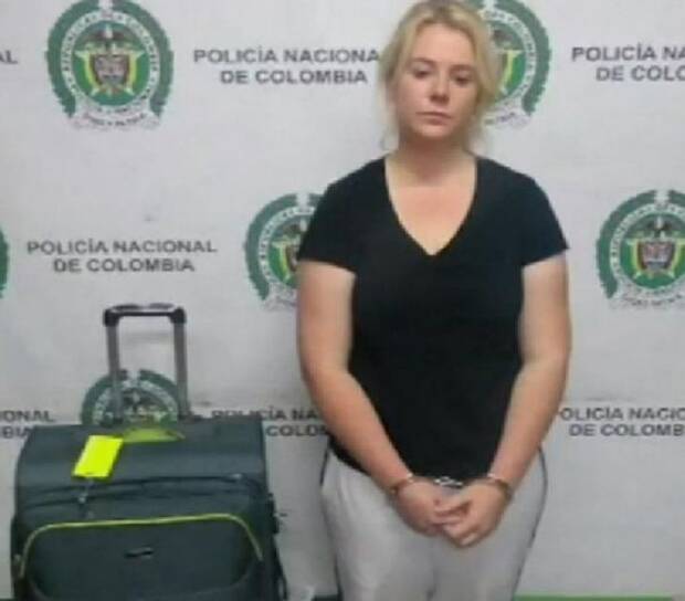 Cassandra Sainsbury was photographed beside her luggage. Photo: Colombian National Police

