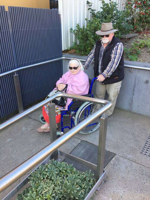 Einsli and son Peter Hickson are pleased there's more room to move at the Bruxner Park ramp.