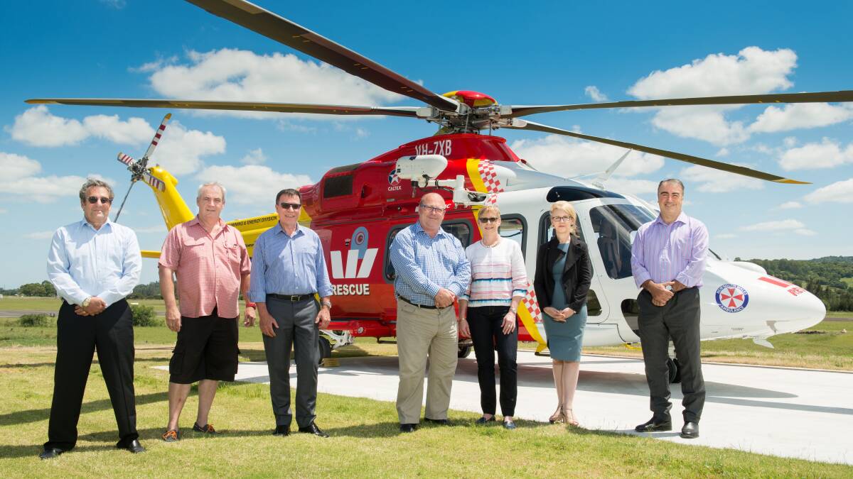 Tenterfield Hospital manager Tony Roberts (second from left) joins Gary Fox, Peter Duncan AM, Richard Jones OAM (CEO Westpac Life Saver Rescue Helicopter), Katie Brassil (Director), Deborah Benhayon and Stuart George for the announcement of the Regional Advisory Board.

