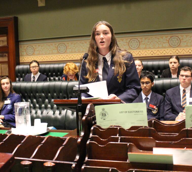 HOLDING THE FLOOR: Ella Wishart gives an impassioned performance in the debate.