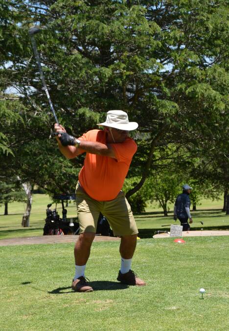INTO IT: Rod Rose gets down to business on Sunday in the Stroke Open at Tenterfield Golf Club.