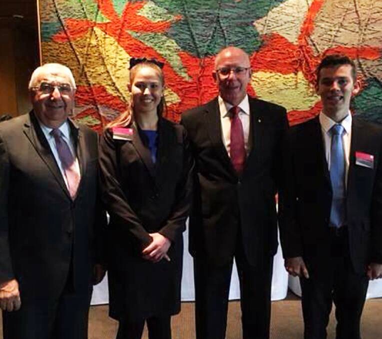 RUBBING SHOULDERS: MP Thomas George, Kelly Mooney, NSW Governor David Hurley and Lismore's Jye Beardow.