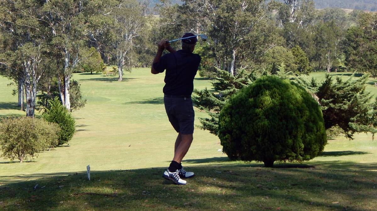 RIGHT DOWN THE MIDDLE: Peter Taylor competes in the Woodenbong Rural Fire Brigade Fundraiser event. 