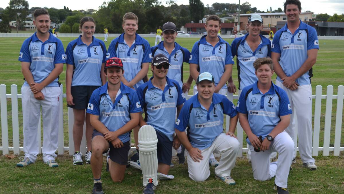 XI DUCKS: (Back, from left) Mitch Austin, Ella Wishart, Dylan Turner, Liam Williams, Dylan Horn, Todd Hayne and Jayson Murphy (captain); and (front) Tim Kelly, Matt Townes, Ben Austin and Tom Butler.
