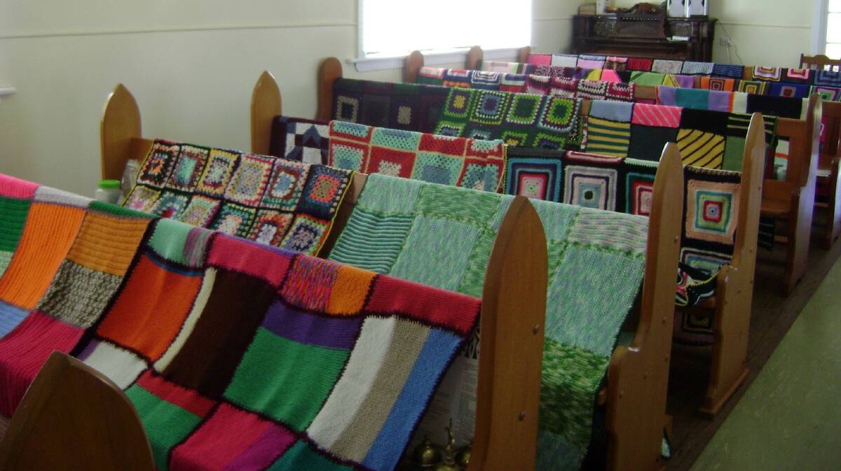 WARM WELCOME: Hand crafted Rugs on display at Woodenbong Catholic Church.
