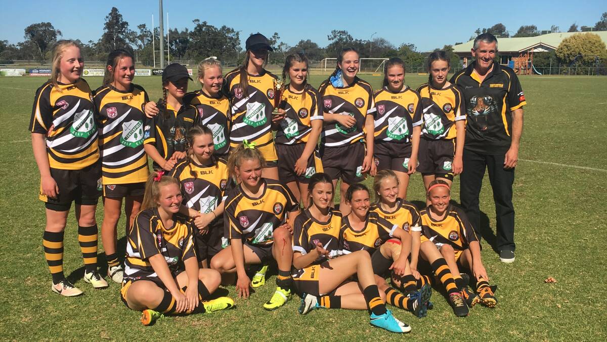 The junior Tigers girls leaguetag team won its Presidents Cup against Goondiwindi, and is now gearing up for the season's final series. Photo by Deb O'Neill.