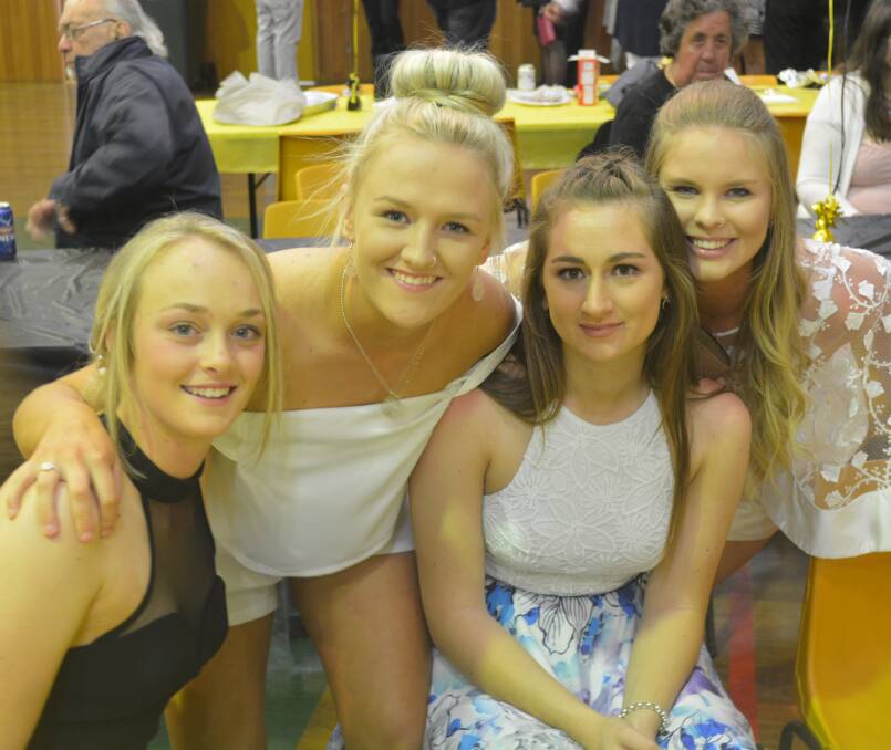Tigerettes Georgia O'Neill, Megg Landers, Paige Koch and Sophie Cooper at the presentation night. 