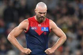 Max Gawn is not happy with the state of the AFL game with three homophobic slurs in the last month. (James Ross/AAP PHOTOS)