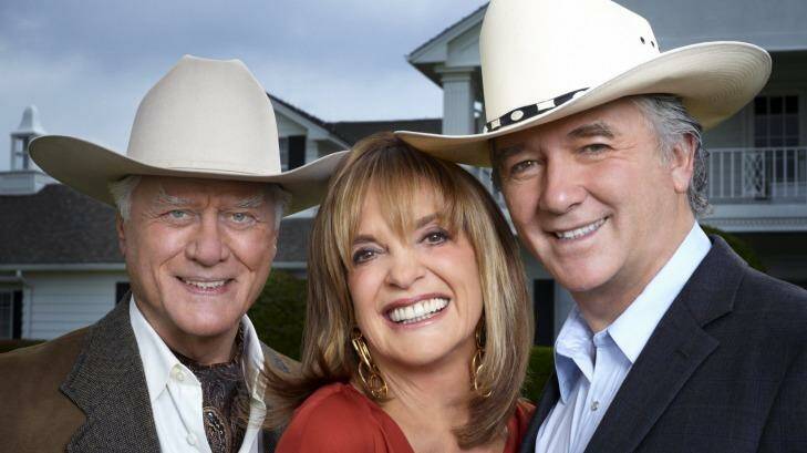 Larry Hagman, Linda Gray and Patrick Duffy in the new series of Dallas.