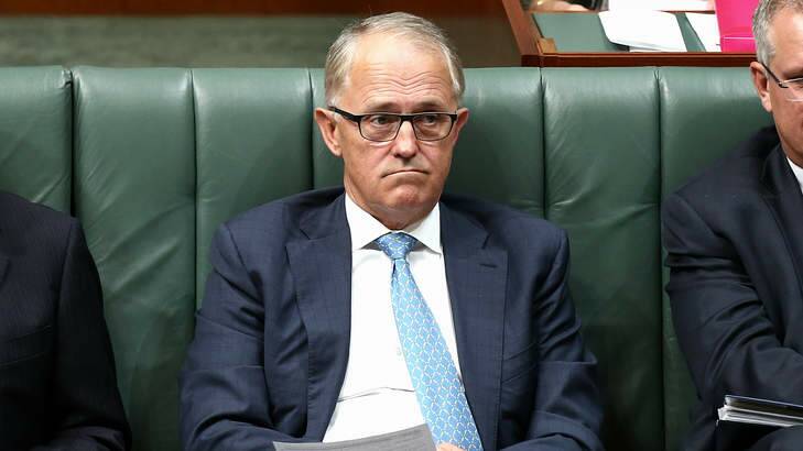 Communications Minister Malcolm Turnbull during Question Time on Monday. Photo: Alex Ellinghausen