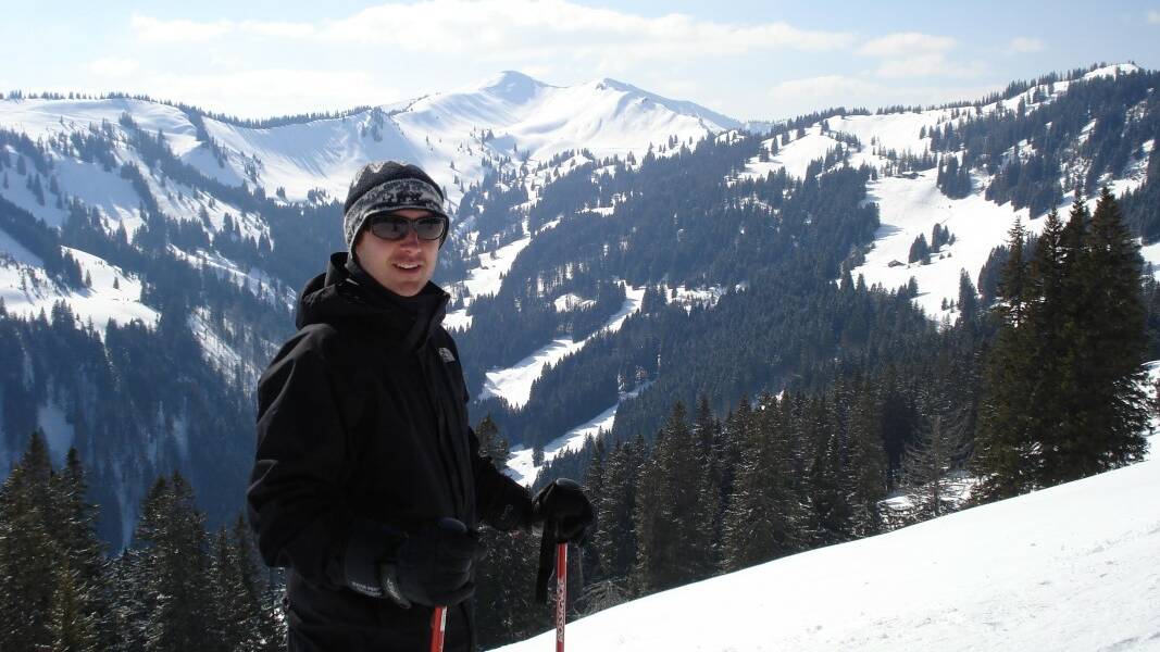 EXPERIENCE: Dan Ford at a ski field near Ottobeuren, 