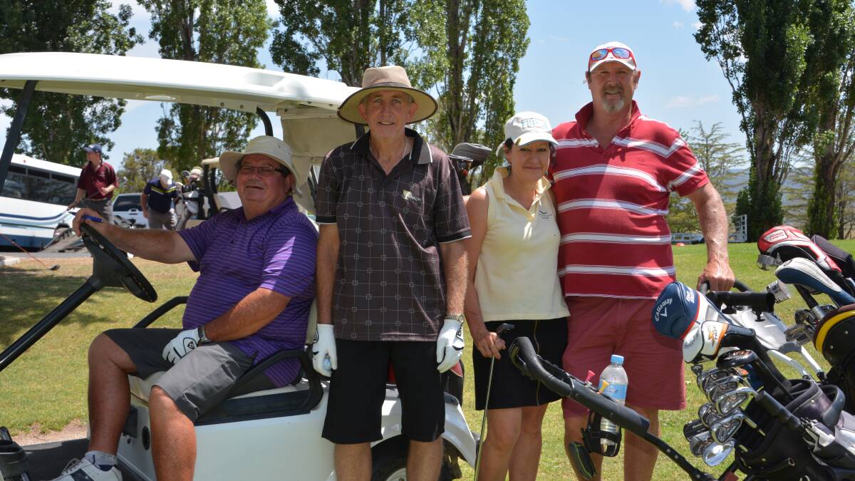TEE OFF: Anthony Trent, Brett Kerrison, Kay Coughran and George Little at the weekend's tournament.
