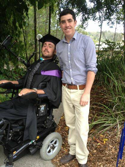  Ben Roberts, pictured with his brother Daniel, graduated from Southern Cross University with a Bachelor of Social Science majoring in Government Policy Studies.