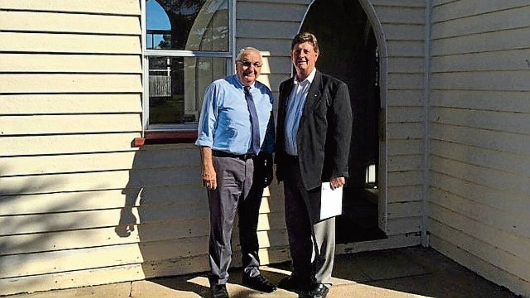 Church support: MP Thomas George and pastor Jim Seymour and thankful for restoration funding for ‘the old girl’.