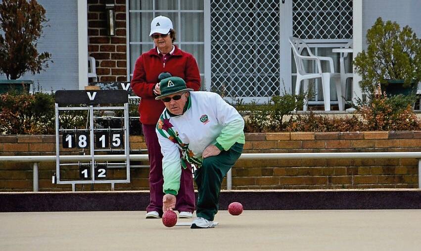 SO CLOSE: Neville Richardson (pictured) and partner Elana Scott came within one bowl of taking out the district pairs championship.
