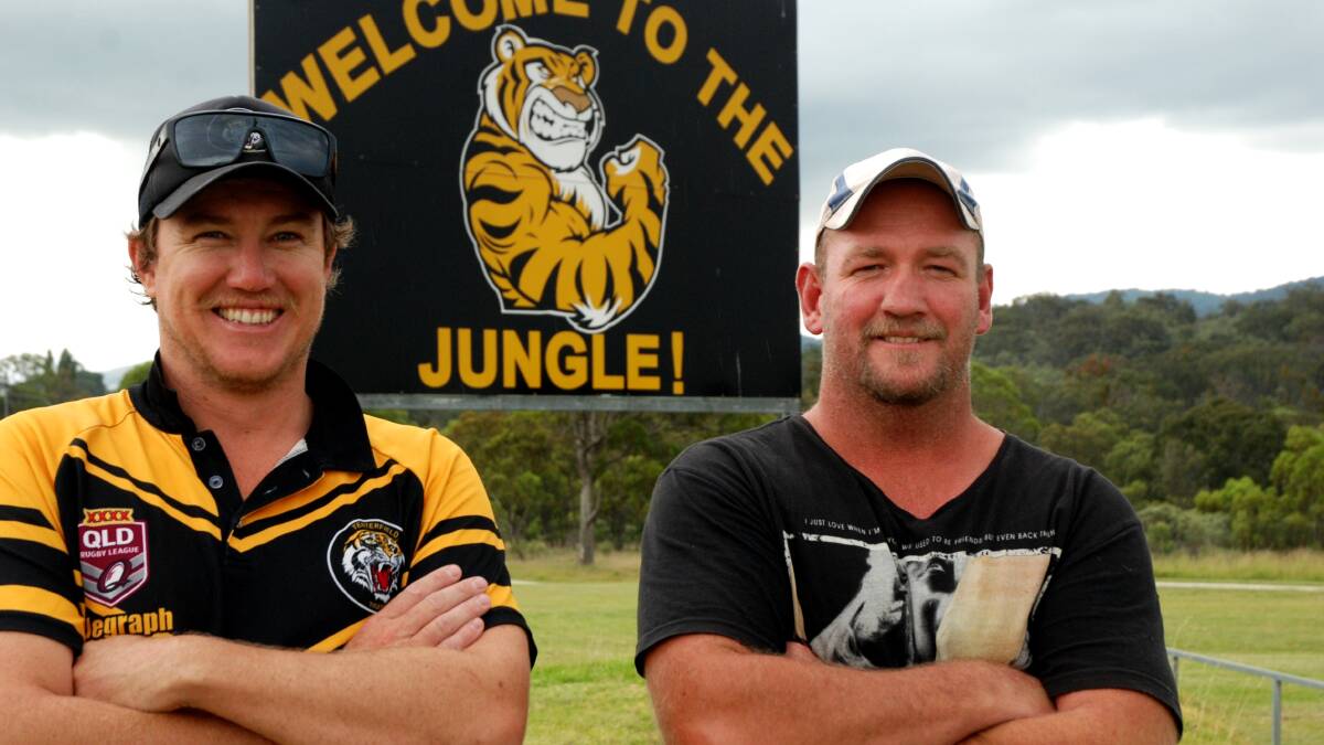 NEW COACH: Tenterfield Tigers club president Brendan Minns (left) has welcomed new A-grade coach, Chris Battersby, into the club for the 2016 season.