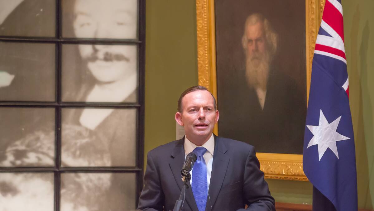 Prime Minister Tony Abbott delivers his speech calling for a shakeup to the Federation. Photo by Peter Reid.