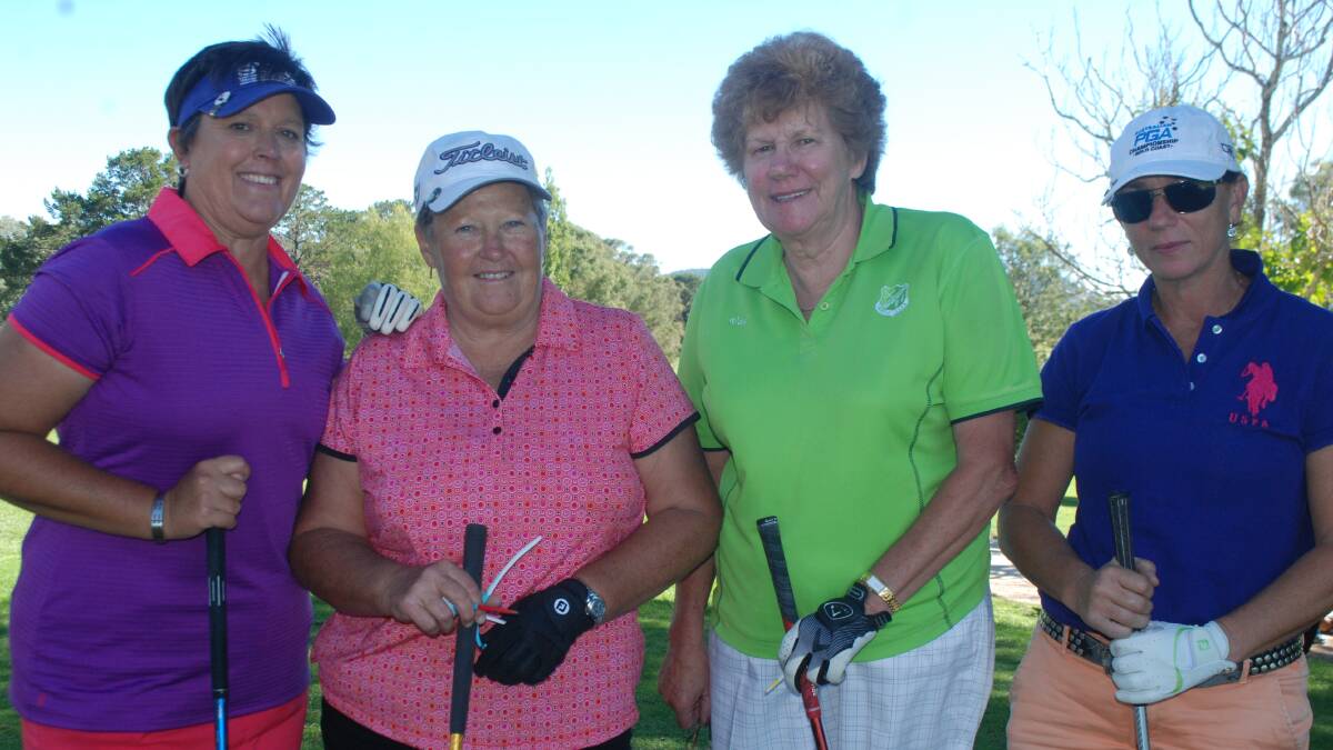 Vanessa Ward, Liz Hobday, Val Davidson and Tracey Reid on the course.