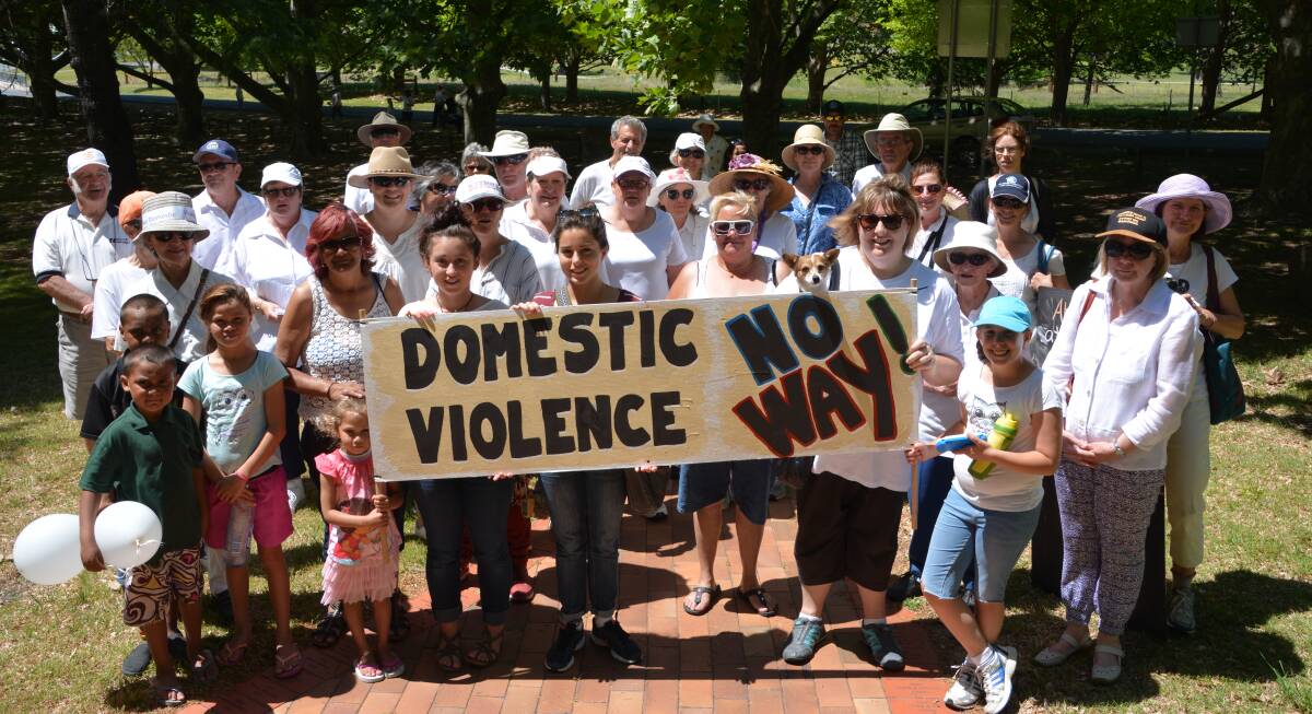 Over 50 people walked from Bruxner Park to Millbrook Park to highlight the problem of domestic violence. 