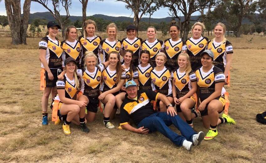 NEW STRIP: The Tigerettes show off their new jersey prior to their clash with Wallangarra on Saturday.