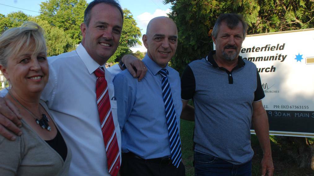 Gianpiero Battista (second from left) with CDP politician Paul Green and local supporters Deborah and Paul Lions.