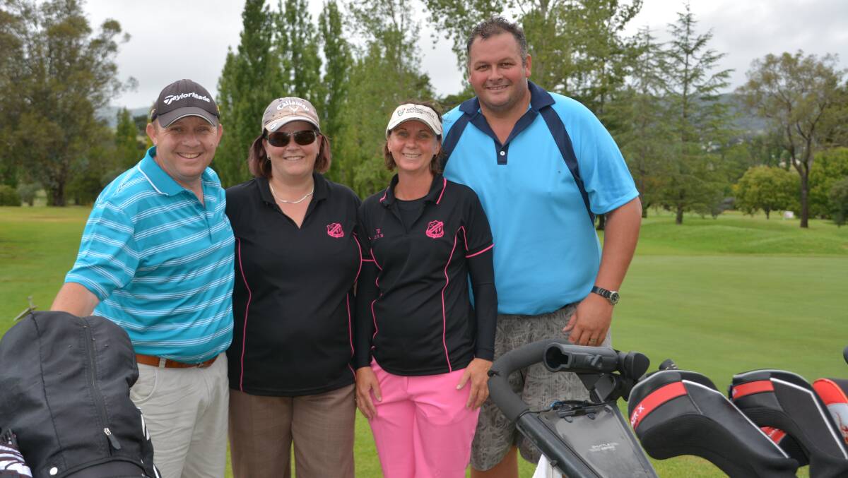 Matt and Amy Hobbs from Armidale with Jackie and Mark Bratti from Casino at the Willows Open.