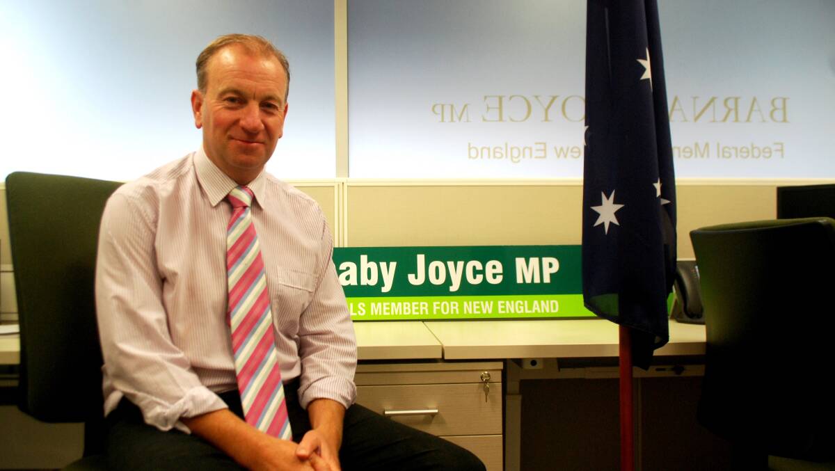 Barnaby Joyce’s Tenterfield electorate officer James Kelly getting used to his new surroundings.  