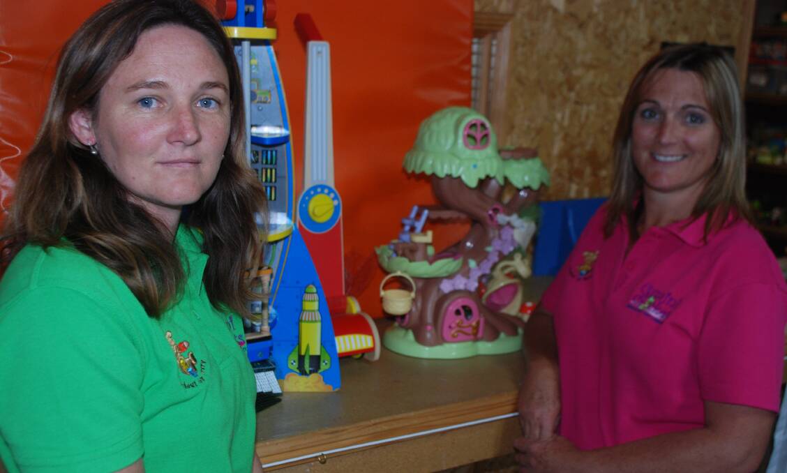 Heidi Grob and Koreena Sharman are hoping to attract new members for the monthly toy library service. 