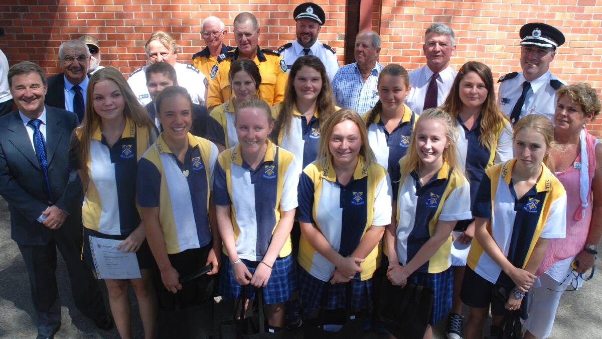 GIRLS RULE: Eleven of Tenterfield High School’s RFS cadet group were in attendance on Monday to accept their graduating certificates from Tenterfield High School staff, RFS and government dignitaries. 