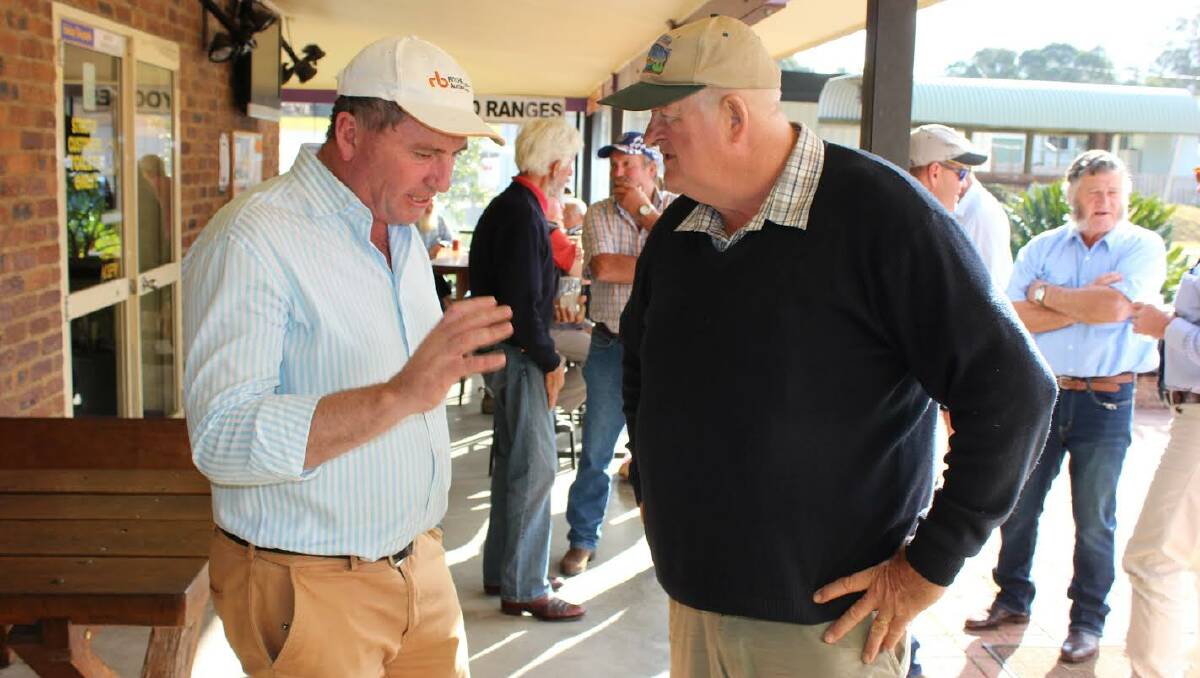 BOOST: Member for New England Barnaby Joyce met with Drake locals, including Ridley Bell (pictured), last year to discuss problems in the area - chief among them was mobile coverage. 