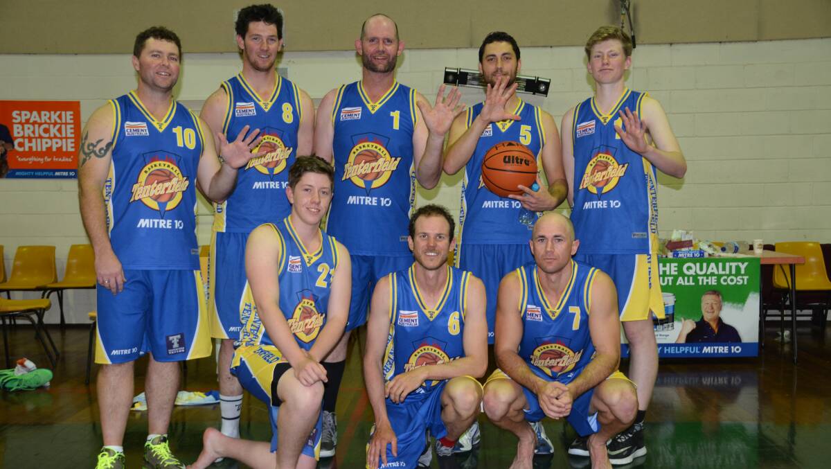 Jason Ash, Jayson Murphy, Brent Petrie, Mick Villella and Jayden Ash (back); Thomas Butler, Ben Skepper and Nate Wilkins led the Tenterfield side to five consecutive wins. 