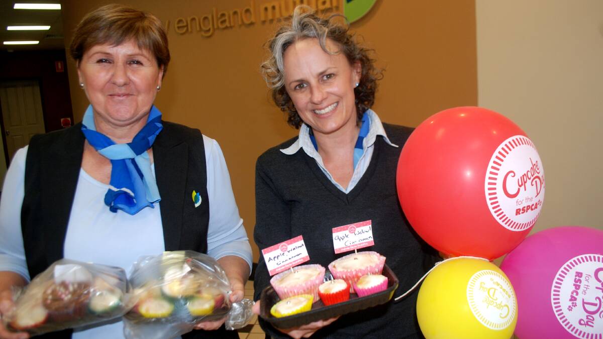 SWEET: Wendy Stranieri and Danielle Kelly from Tenterfield’s New England Mutual got right behind RSPCA Cupcake Day and raised a solid amount. 