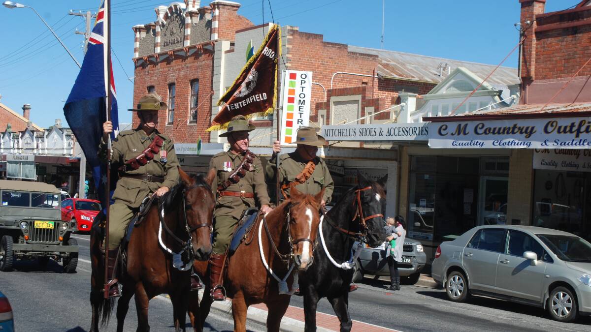 Tenterfield's light horsemen at last years Anzac Day march. 