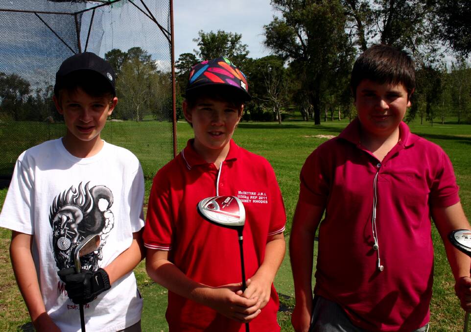 Declynd Morris, Chaney Rhodes and Liam Williams had a hit out at the course over the weekend.