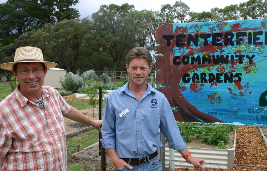 Jerry Coleby-Williams with Granite Border Landcare's Mark Thomas on Saturday.