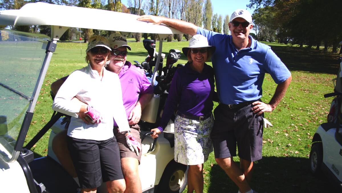 Karen and Dave Collins join Anne and Kelly Moran for a hit of golf at the Tenterfield course on Saturday.