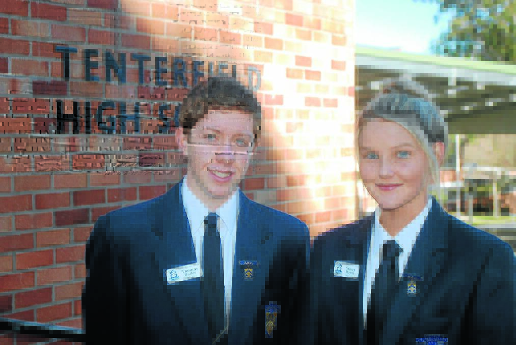 Ready to lead : Thomas Butler and Stacey Hayne have just been announced as Tenterfield High School’s captains for 2014.