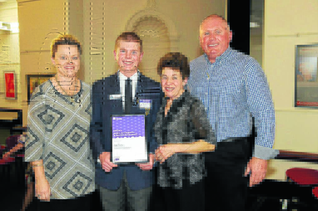 Zac Curry with Lisa, Aileen and Glen Curryafter receiving his award for Excellence in Student Achievement.