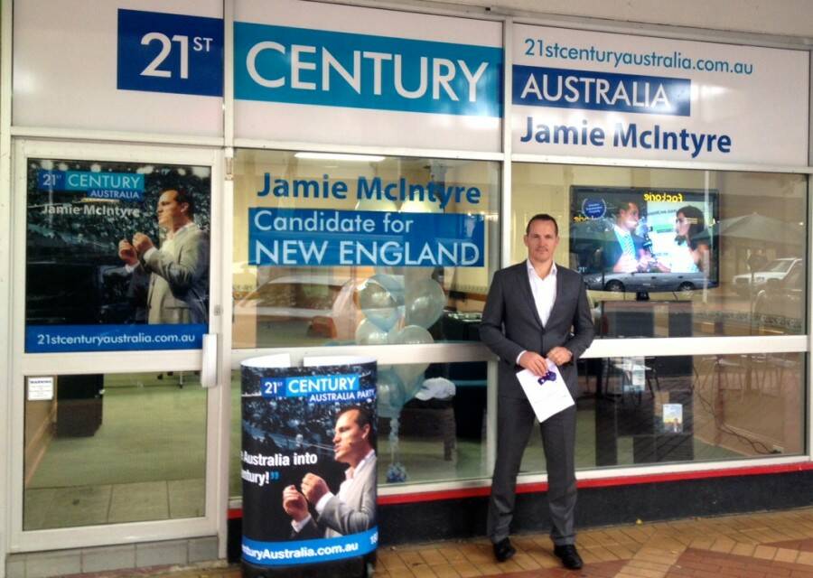 Jamie McIntyre outside of his Tamworth office.