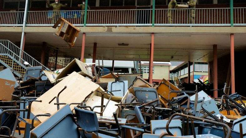 Richmond River High School students will not return to the site in North Lismore as almost all of the buildings were deemed "unsalvageable". Picture: Supplied