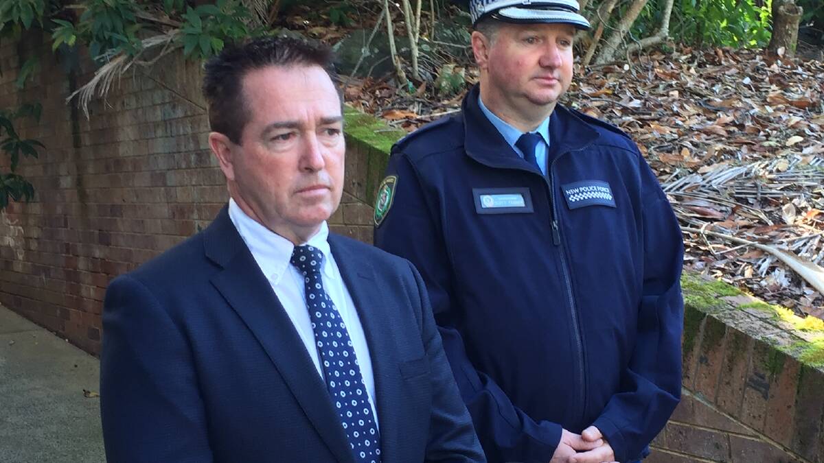 Acting NSW Premier Paul Toole and Richmond Police District Superintendent Scott Tanner. Picture: David Kirkpatrick