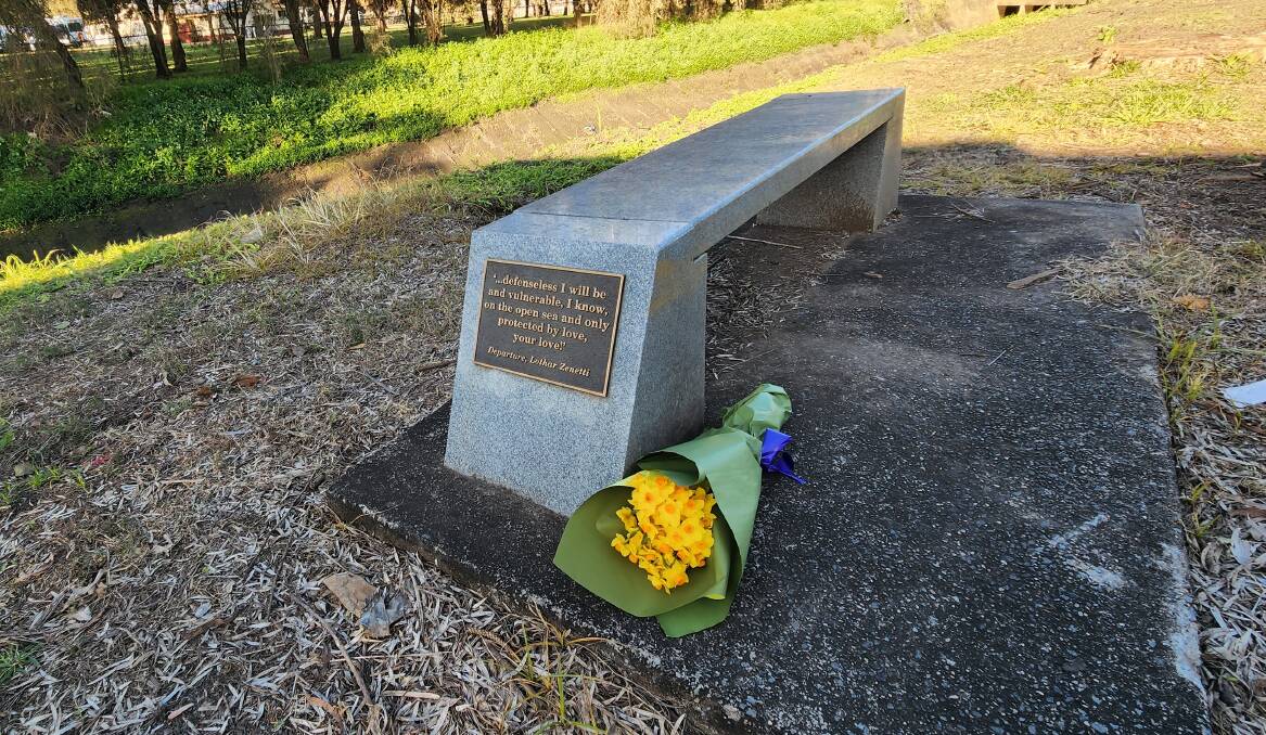 Flowers for Simone Strobel, at the Lismore memorial near the scene of her death.