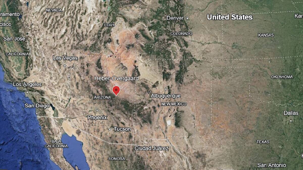 Heber-Overgaard, Arizona near where the 58-year-old man was arrested by FBI. Picture via Google Earth