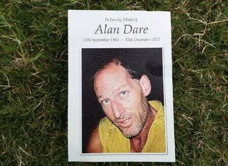 Neighbour Alan Dare was farewelled after he was shot in the Wieambilla attack. Picture via AAP