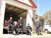 Tenterfield Fire and Rescue crew in 2020 - Danielle, Lee Crowe, Sam Gibbins, Todd Kelsall and Fire Captain John Gray. 