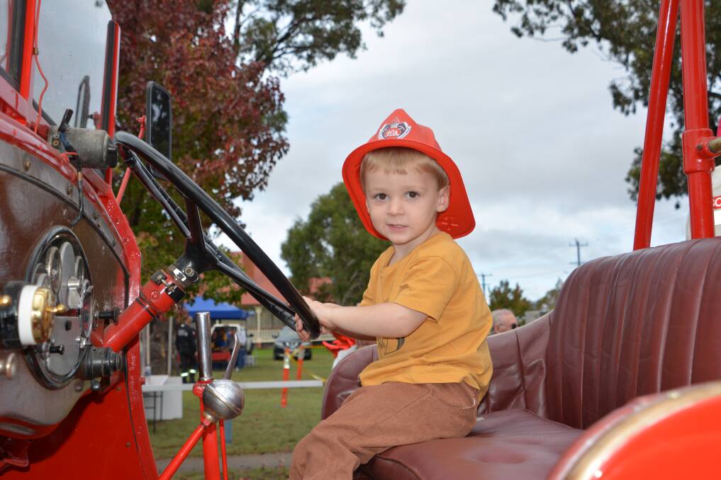Mitchell Webb joins in on the 100 year celebrations of Tenterfield Fire and Rescue. Picture by Melinda Campbell.