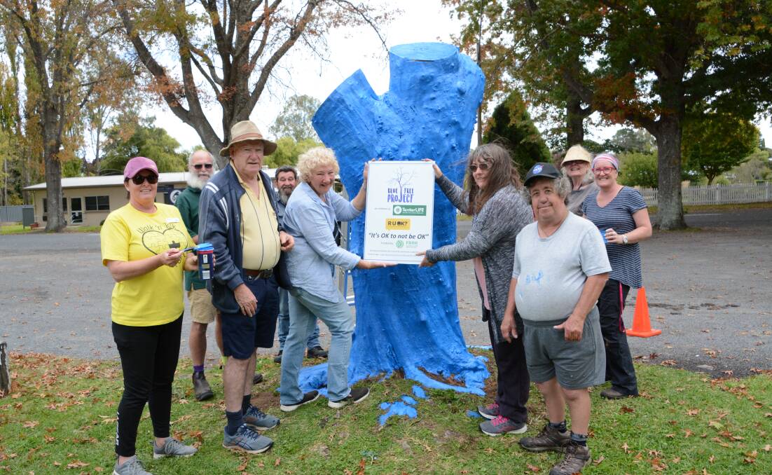 TenterLIFE Suicide Prevention Network, picture in 2023 participating in the Blue Tree Project, has requested council support to construct a memorial garden at Tenterfield Park for community use. Picture by Melinda Campbell